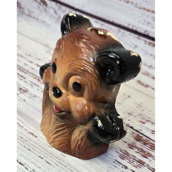 Vintage Chalkware Bear coin bank Wall Hanging Piggy Bank ceramic vintage bear ba - Picture 5 of 10